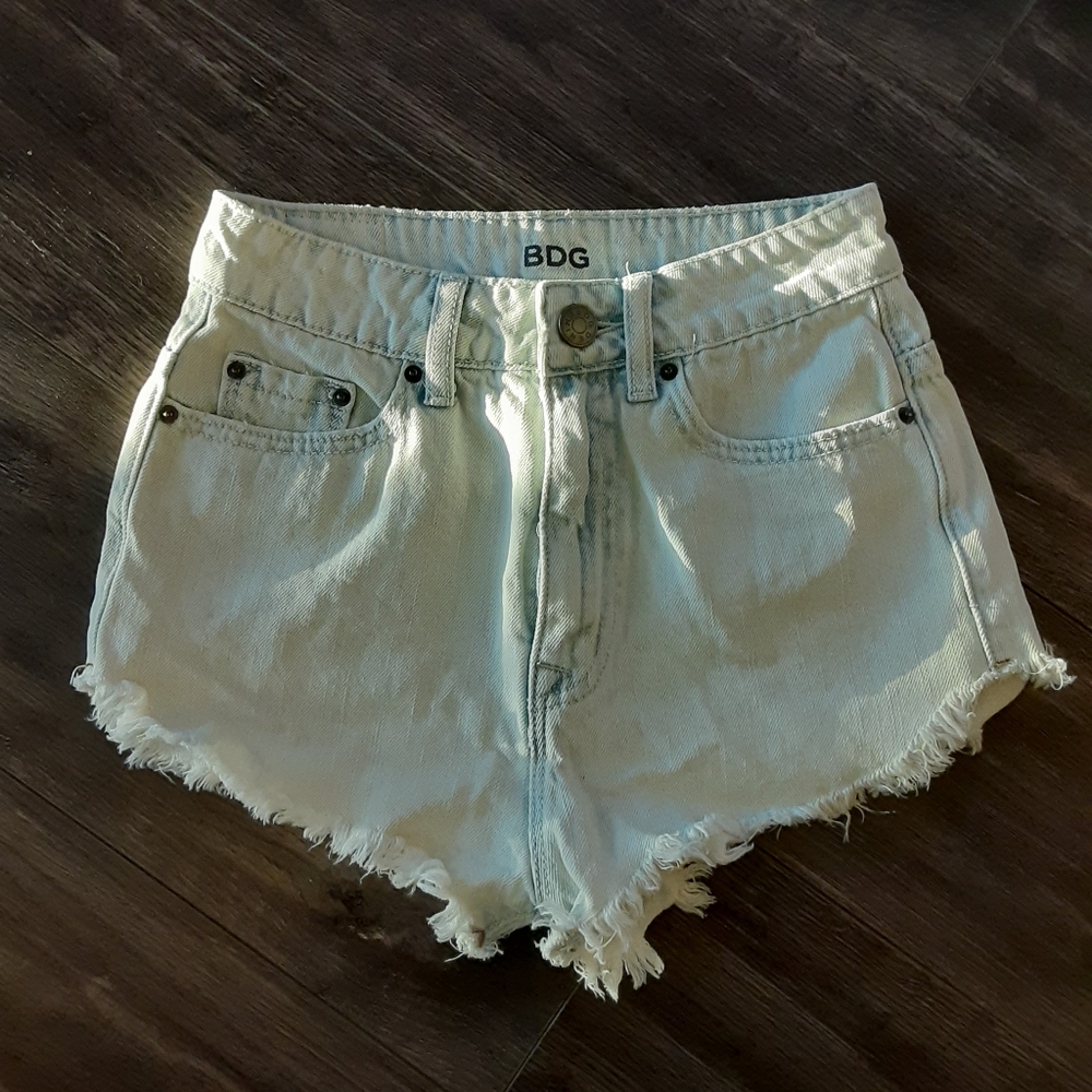 Urban Outfitters Super High Dolphin Rise Denim Shorts